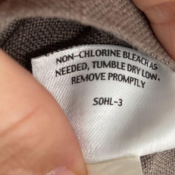 Eileen Fisher Brown Organic Linen Straight Leg Pants - Picture 6 of 6